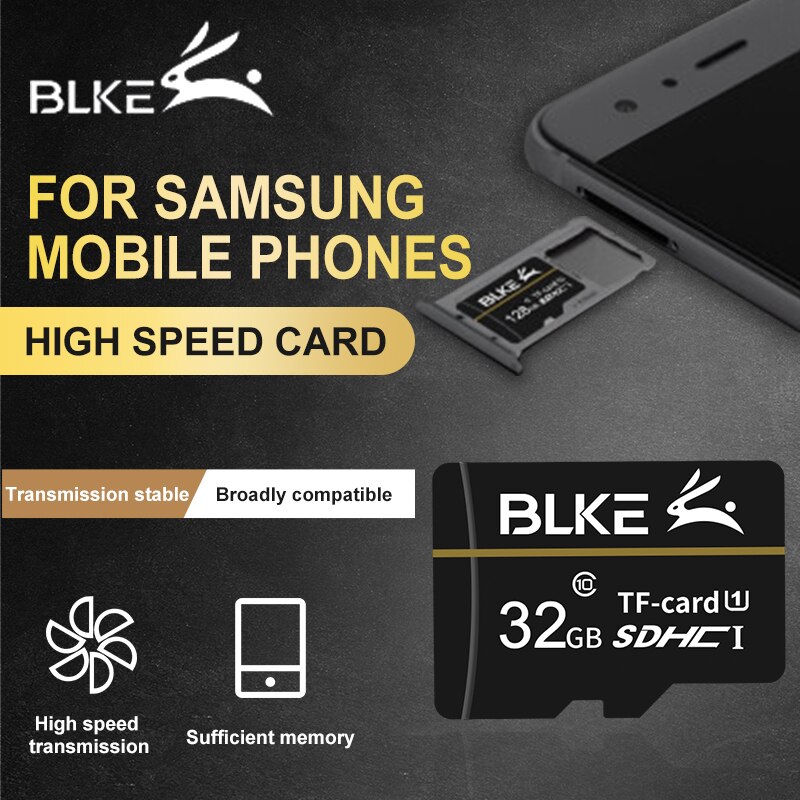 Blke tf-kort hukommelseskort micro  sd 64g 128g til samsung galaxy  s20 note 10 s10 note 9 a70s a50s w2019 m30s s8 m30s s9 note 8 c7 c 8: 32gb