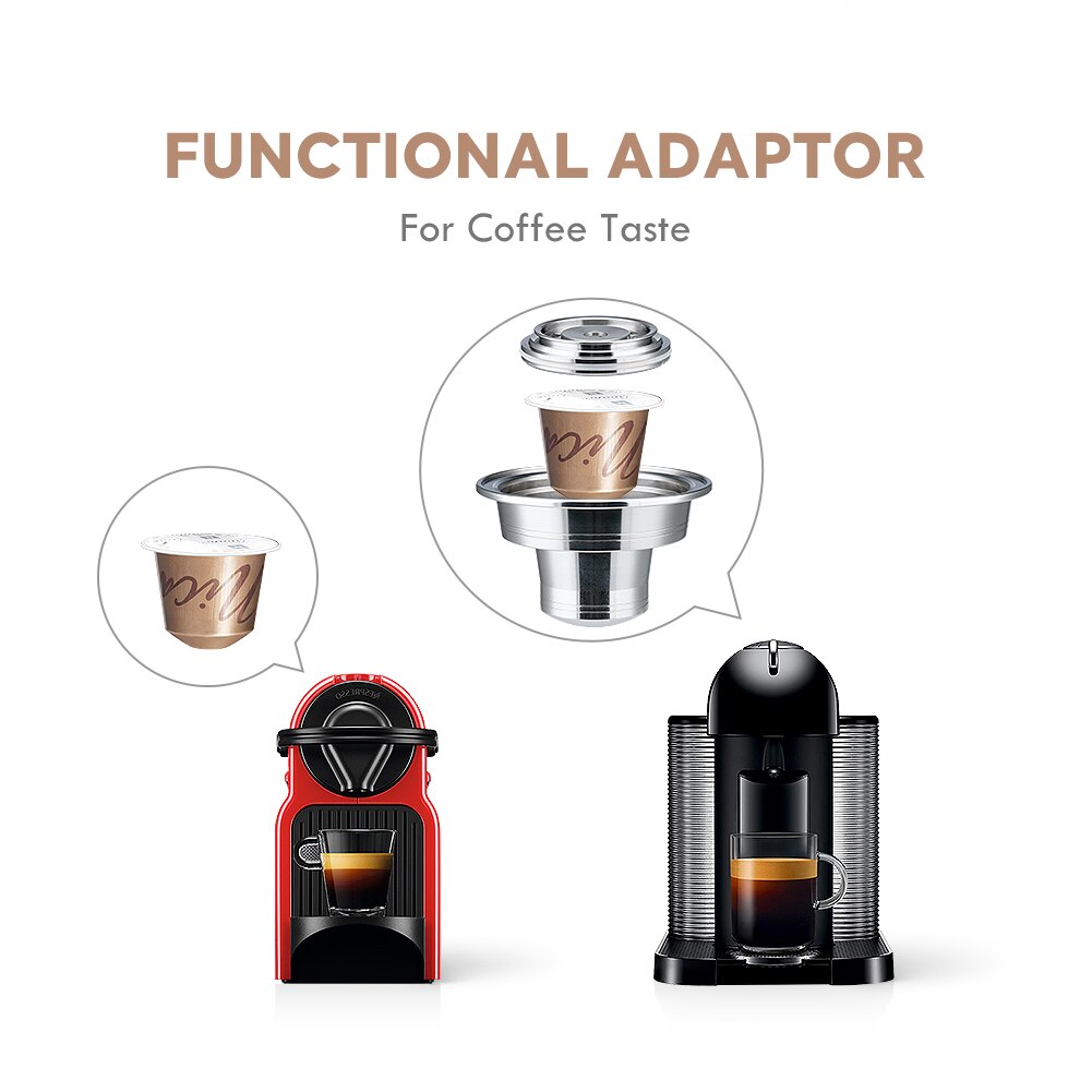 Edelstahl Adapter Konverter Für Nespresso Vertuoline Beville/Plus Maschine wiederverwendbar Kaffee Kapsel Transfer