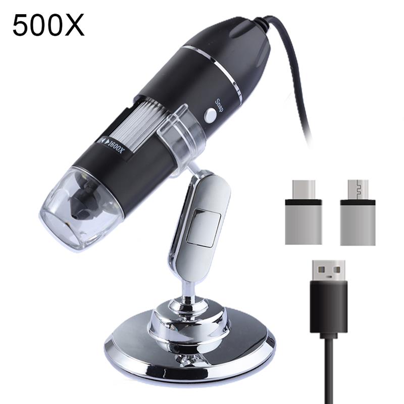 1600X 3 in 1 USB Digital Mikroskop Kamera Typ-c Mikro USB Tragbare Elektronen Mikroskope Für Lözehn Mit 8 LEDs Halterung: 500X