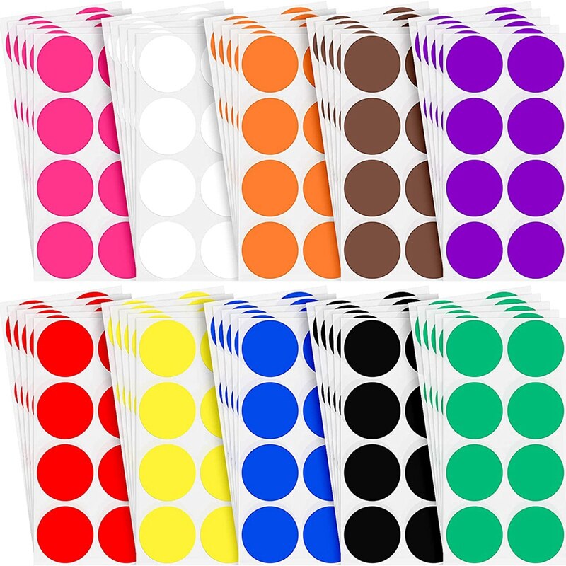Tindobewan 3000 Pieces 1 Inch Round Color Coding Labels Writable Circle Dot Labels Self Adhesive Color Round Stickers For Inventory Home Organize File Classification 6 Rolls 6 Colors