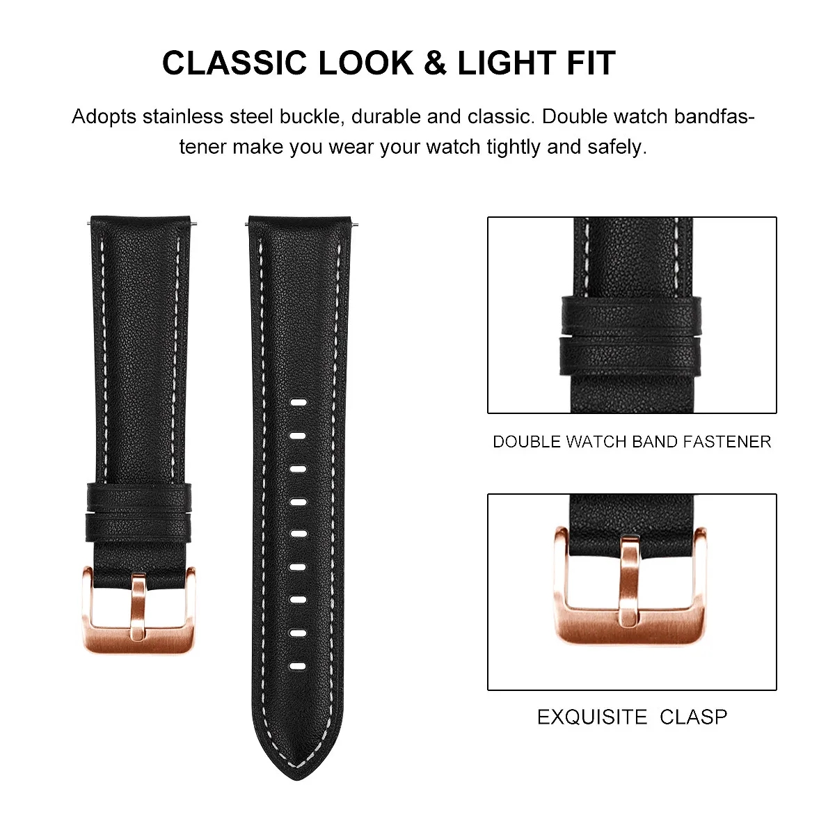 Bracelet en cuir 20mm pour Amazfit GTS 4/2 GTS 3 2E GTR Mini Bracelet de montre intelligente pour Amazfit Bip 3 Pro/Bip U Pro