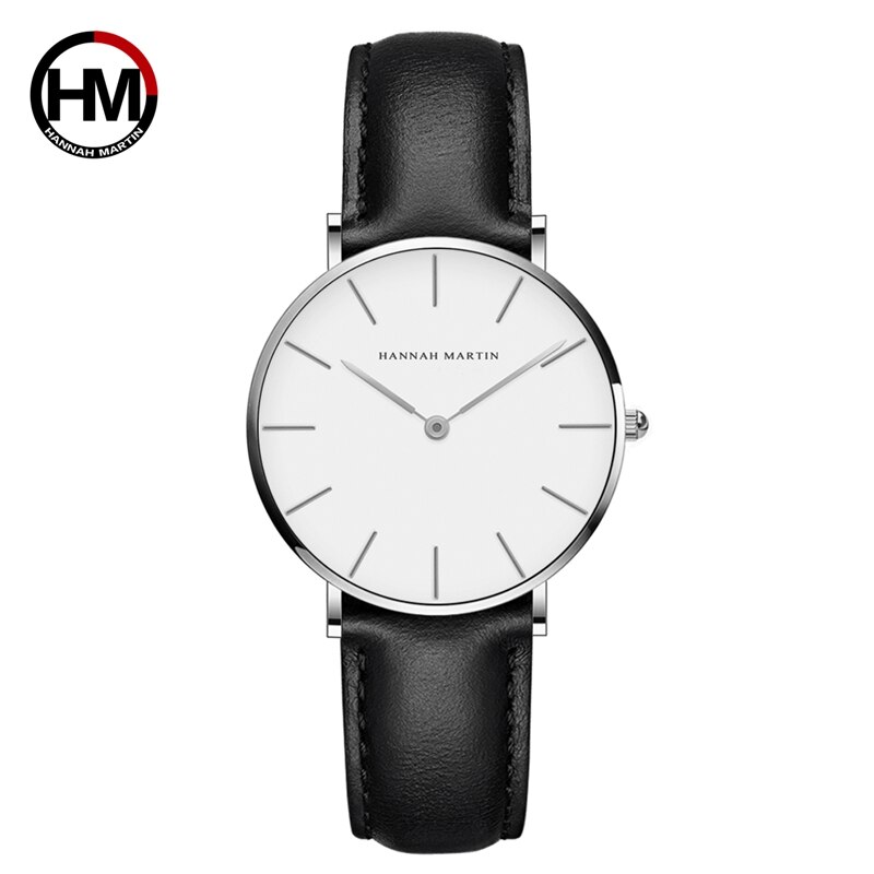 HANNAH MARTIN De Simple Japon Mouvement À Quartz Montre Bracelet En Cuir Nylon Horloge Femmes Analogique Montre-Bracelet Étanche: CB36YH