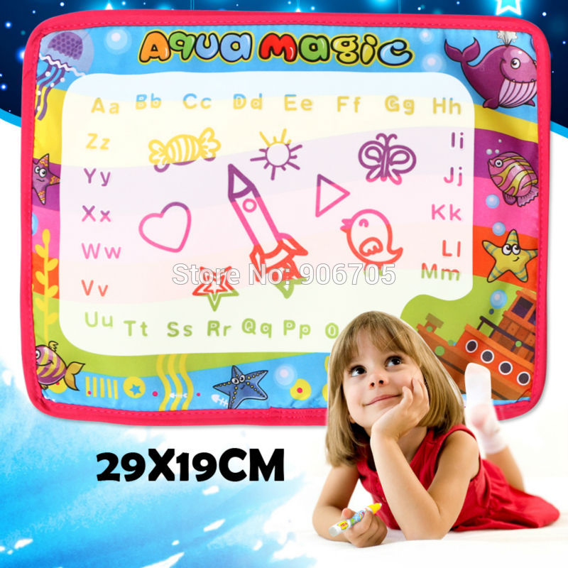 29X19Cm Water Drawing Mat Met Magic Pen Doodle Schilderij Foto Water Tekening Speelkleed Doodle Aqua Magnetische tekentafel Speelgoed