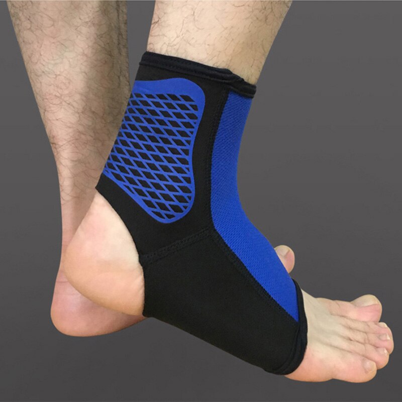 Almohadillas deportivas para el tobillo, Protector elástico para los tobillos de pies, envoltura protectora para bicicleta, fútbol, Taekwondo, baloncesto, 1 Uds.: Blue / S