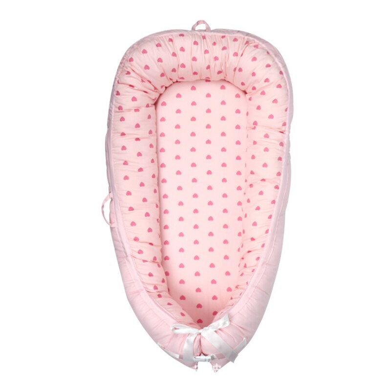 Detachable crib classic pattern baby sleep baby womb cotton: Light pink love