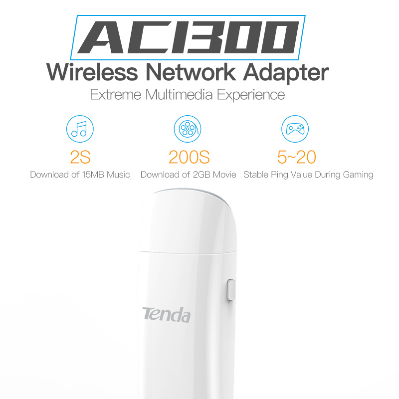 Tenda U12 1300Mbps Wireless Usb Network Kaarten, ac Dual-Band 2.4G/5.0 Ghz Gigabit Wifi Usb Network Adapter, Usb 3.0, plug En Play