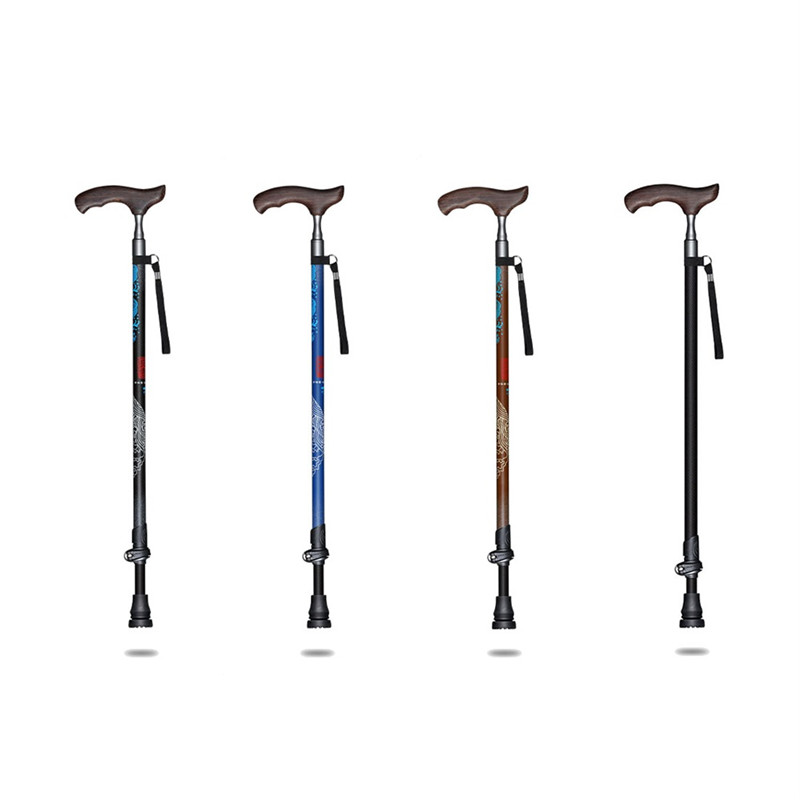 Ultraleichte Kohlenstoff Faser Holz T Griff Ältere Stock gehen Für Stock Wandern nordisch gehen Pole Wandern Krücken Bar 219g