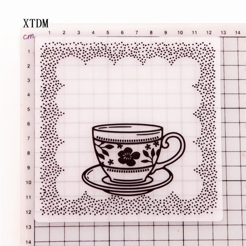 plastic clock template cup craft card making paper card album wedding decoration clip Embossing folders