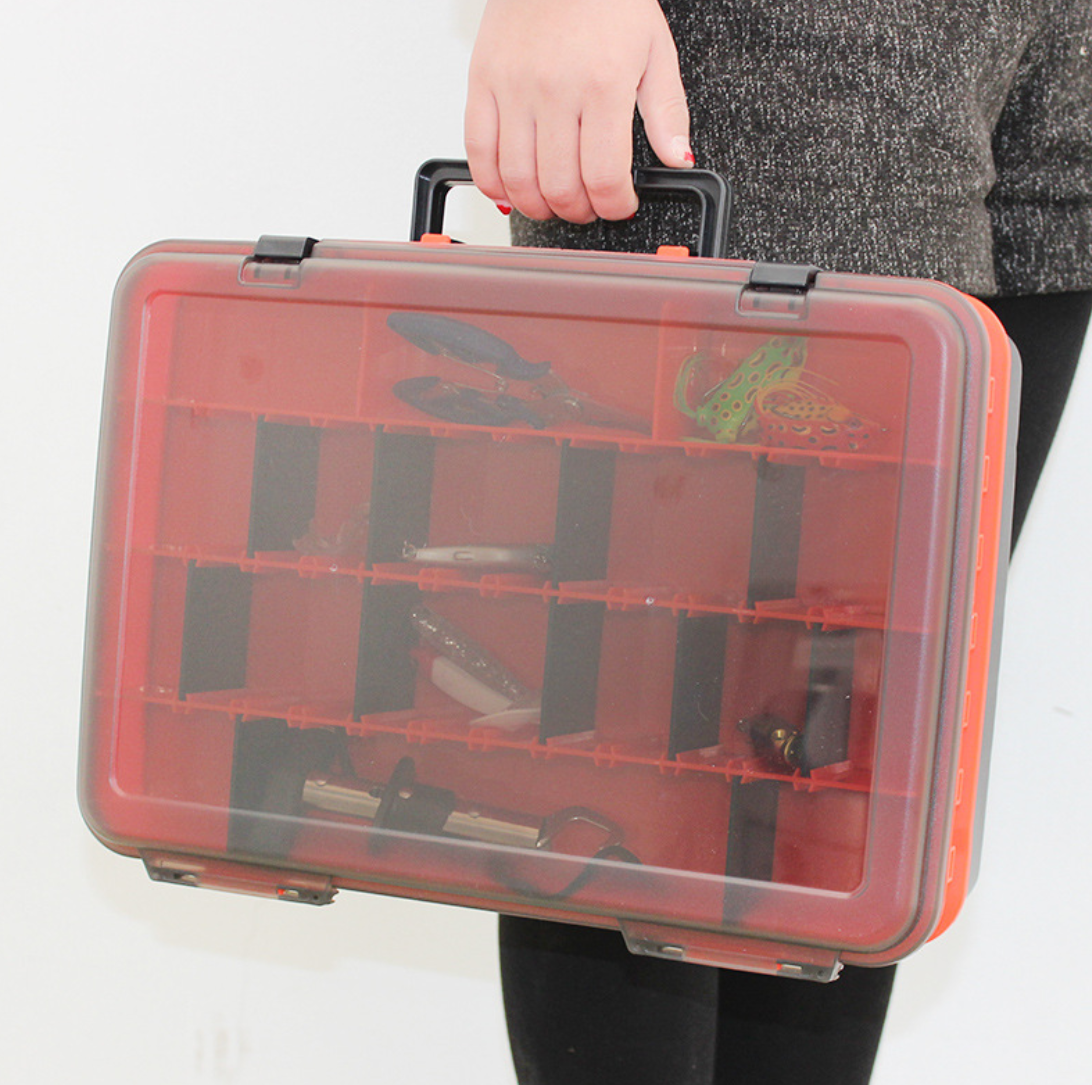 Large-Capacity Double-Layer Fishing Tackle Box Multifunction Carp Fishing Accessory Storage Box Portable Fishing Bait Box