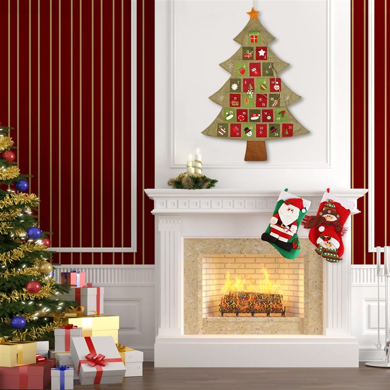 Hanging Christmas Advent Calendar Countdown To Christmas Tree Christmas Countdown Calendar Year Xmas Decor