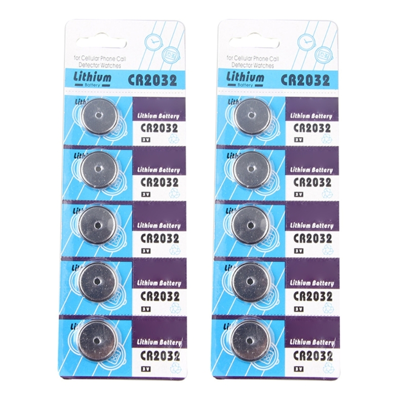 Confezione da  of 5/10 cr2032 batterie a bottone a lunga durata e alta capacità , 3v  cr2032 al litio per giocattoli con luci a led: Giallo