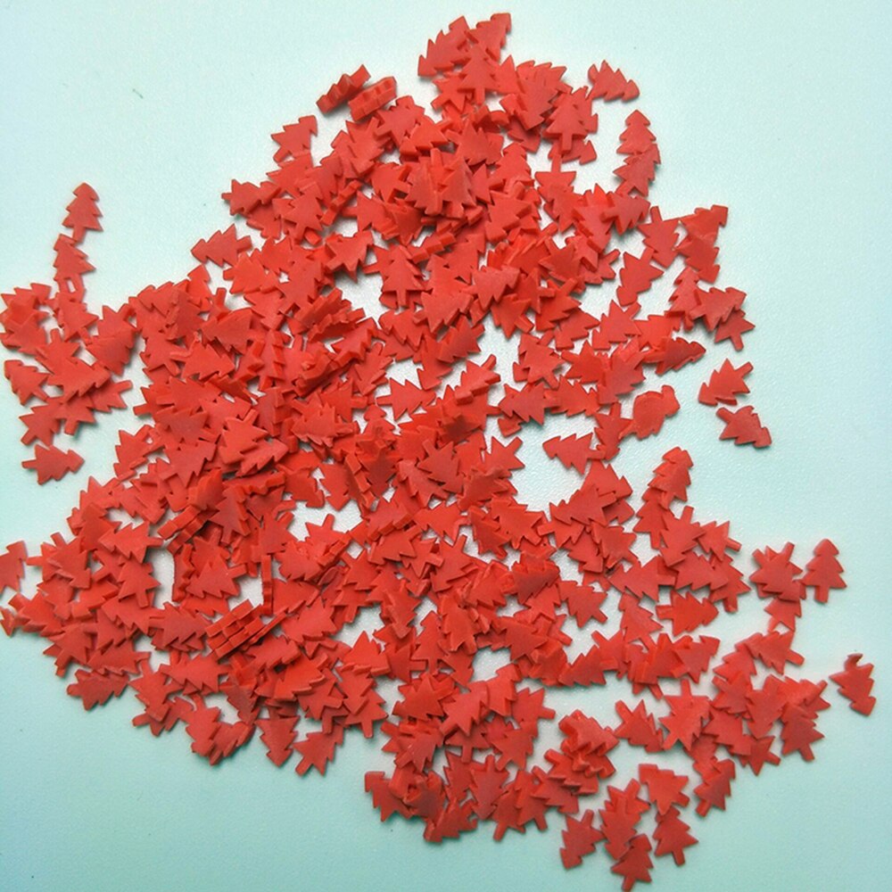 100g juletræ lerskive polymer lerdrys til håndværksfremstilling gør-det-selv-nail art dekoration krystal mudder fyldmateriale: Rød