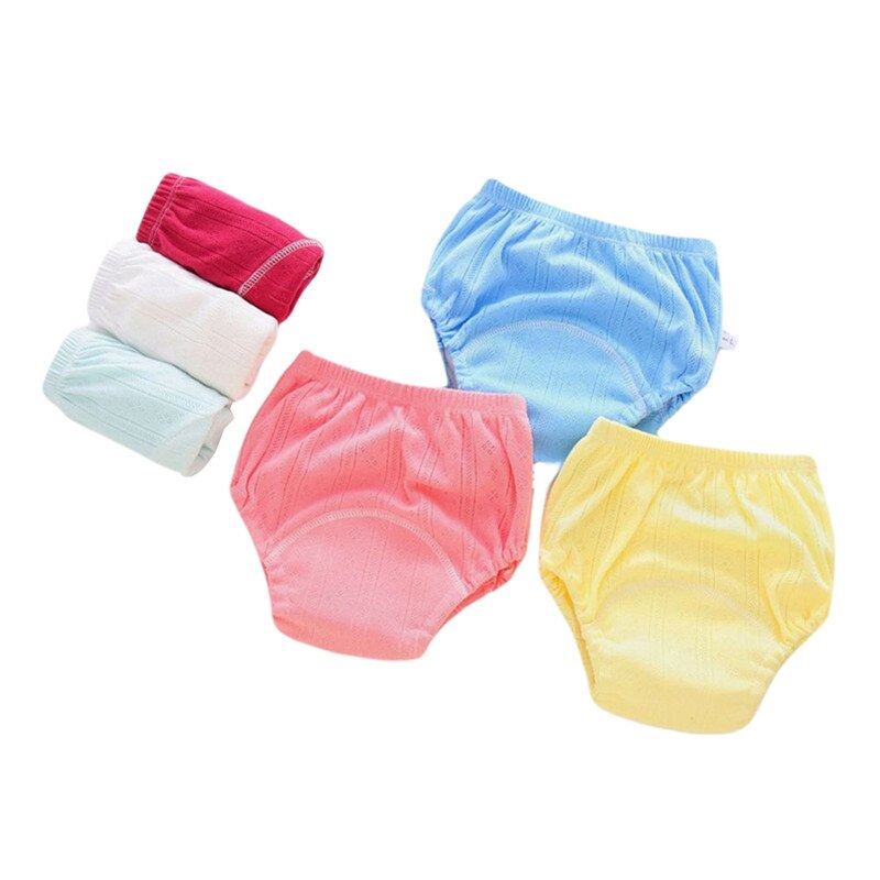 Børn baby piger drenge træningsbukser sommervaskbar udhulet ble vandtæt undertøj (blå, lyserød, gul)