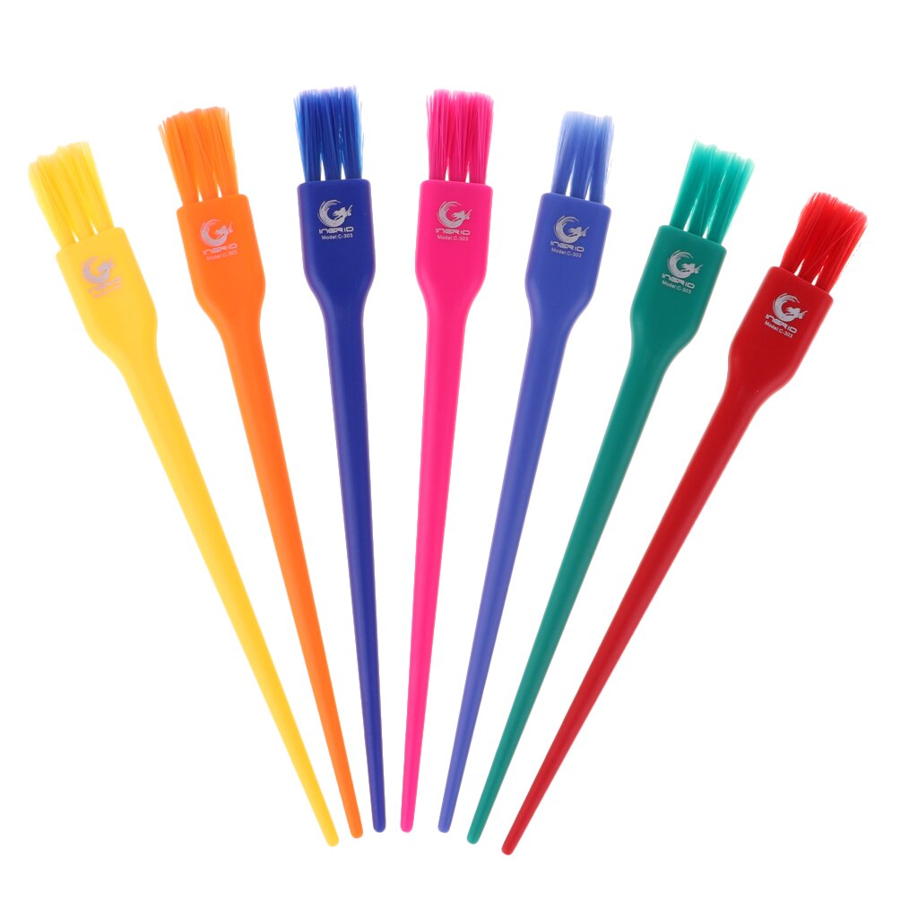 Juego de pinceles para teñir el cabello, Set de 7 pinceles de colores para salón de belleza, sintético, para resaltar y teñir el cabello, DIY