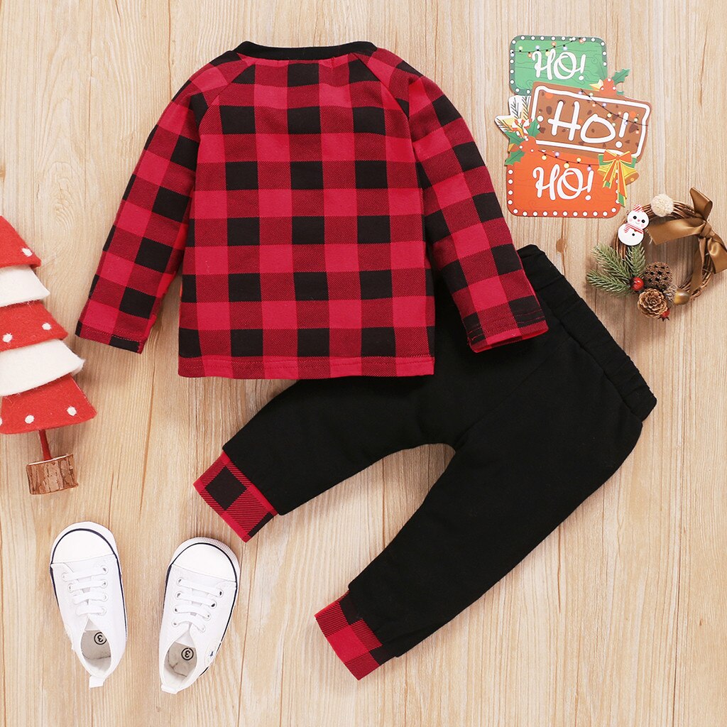 Bébé vêtements bébé vêtements ensemble enfant en bas âge bébé garçons filles à manches longues Plaid imprimer hauts + pantalons tenues vêtements pour filles Roupas