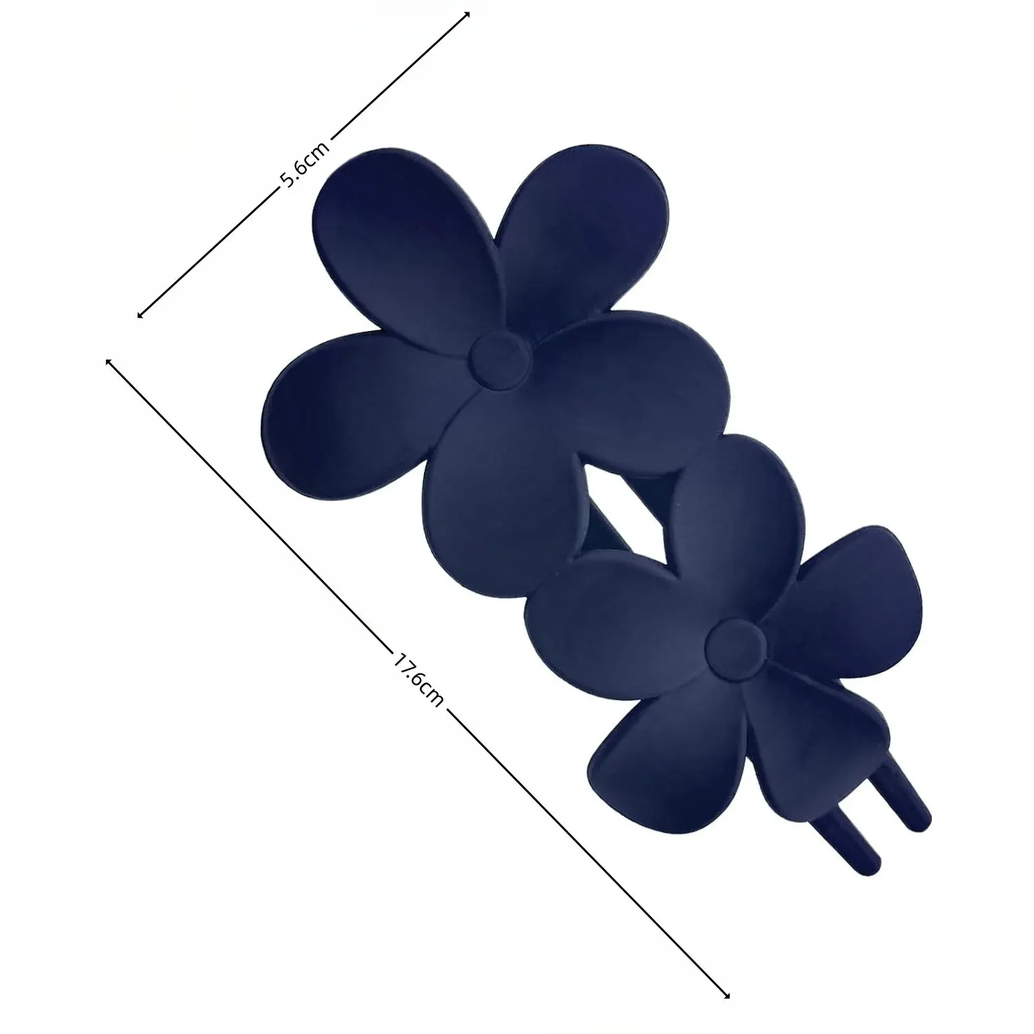 4 stk. hårspenner med blomster, mattsvarte hårspenner med blomster, hårkloer, sklisikre hårklemmer, grip hårtilbehør