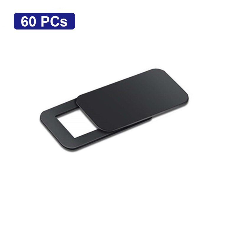 60PCs Webcam Coperchio Otturatore Slider Universale Per Il Iphone Smartphone Ipad Del Computer Portatile Tablet PC Macchina Fotografica Privacy Sticker Dropshipping: Black-Metal-Square