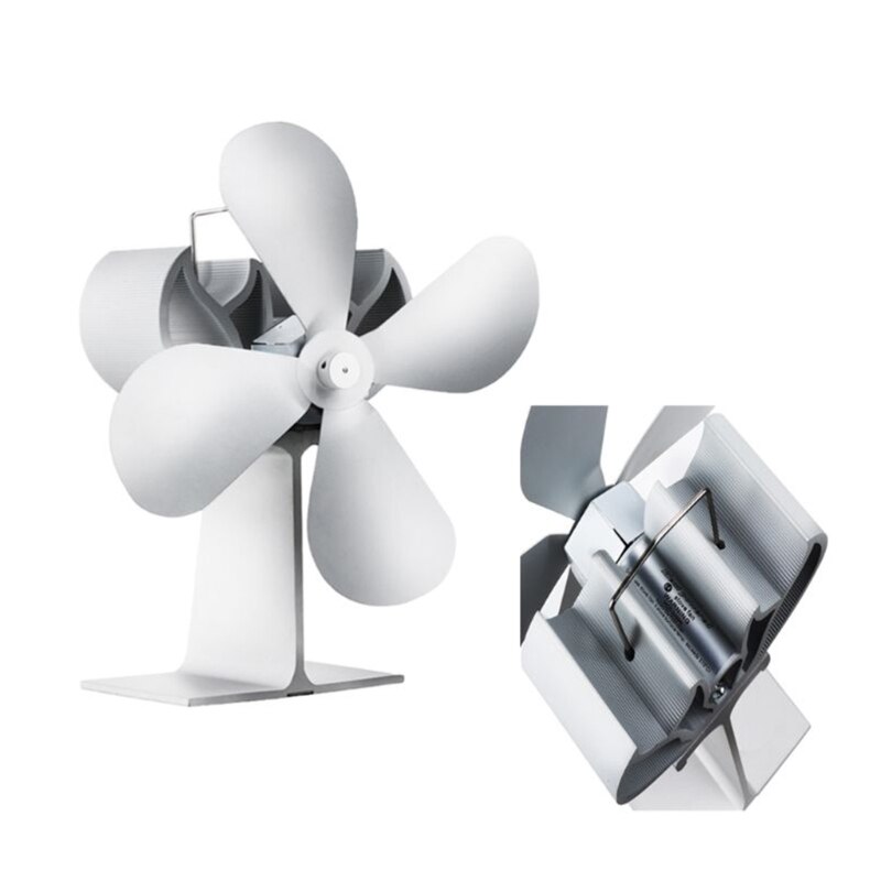 Ventilateur de poêle à bois auto-alimenté à chaleur blanche, 4 lames en aluminium, silencieux et efficace, grande pièce, M7DA