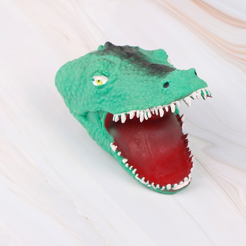 Green Soft Vinyl TPR Crocodile Hand Puppet Animal Head Hand Puppets Kids Toys Figure Vividly Kids Toy