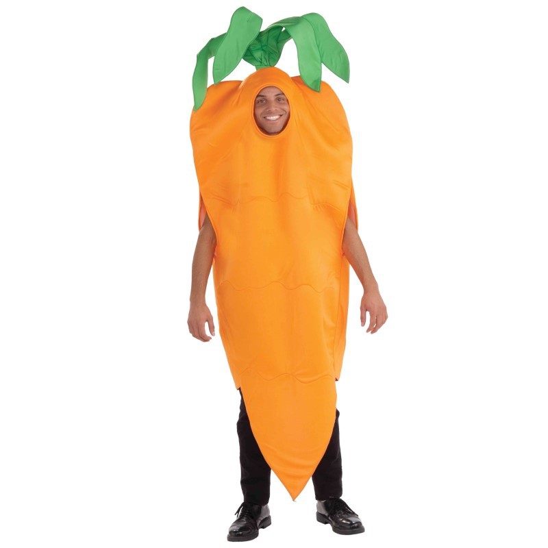 Halloween divertente tuta a forma di carota per adulti cartone animato cosplay costumi da festa sopravestiti uomo carnevale abbigliamento da palcoscenico