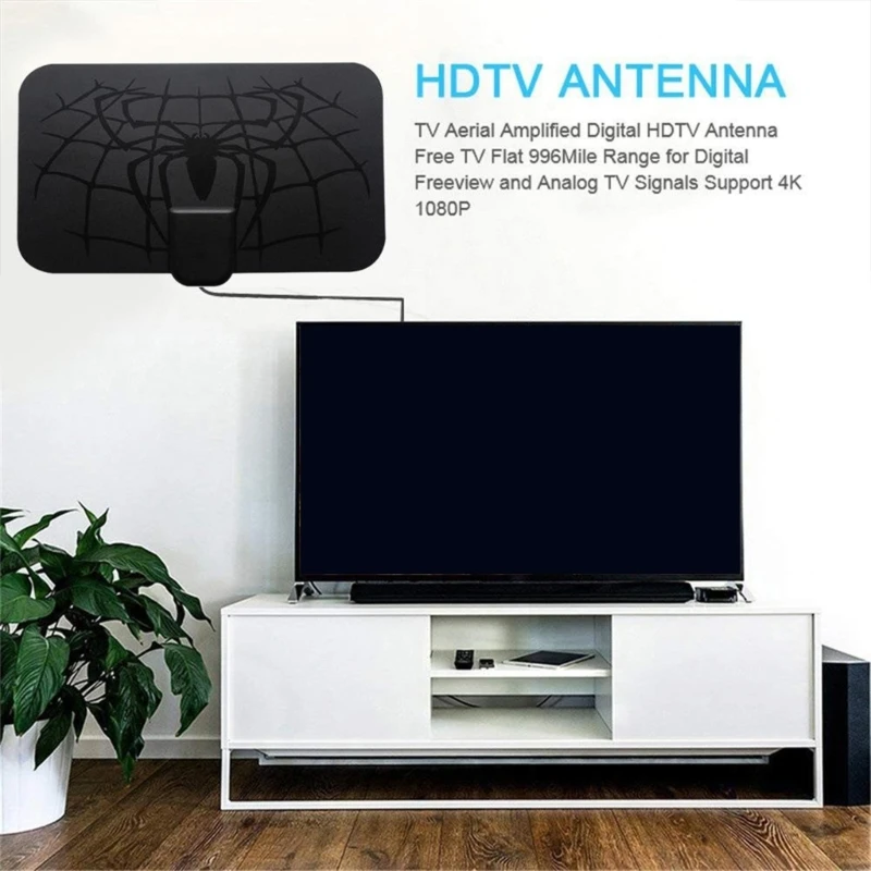 1 Set Digital HDTV Antenna with Detachable Signal Amplifier Converter Free FullHDChannels Indoor TV Antennas K1KF