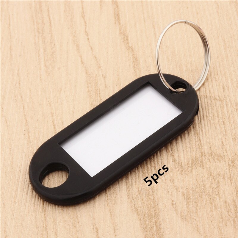 Colour Plastic key card Holder Keychain & Organizer Luggage ID Label Key rings Name Cards: Black