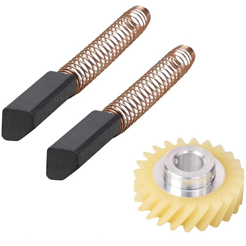 W10112253 9706416 Motor Borstel W10380496 4162897 Mixer Worm Drive Gear Voor Kitchenaid Stand & Een Paar Motor Borstels