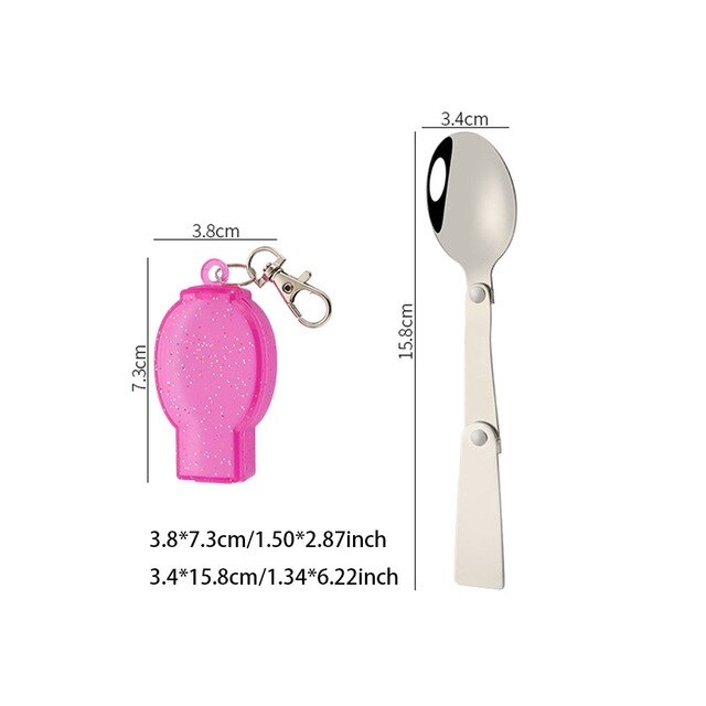 Camping Utensil Compact Stainless Pocket Spoon Fork Spork Foldable Camp Travel Party Picnic Cooking Folding Outdoor Tableware: C