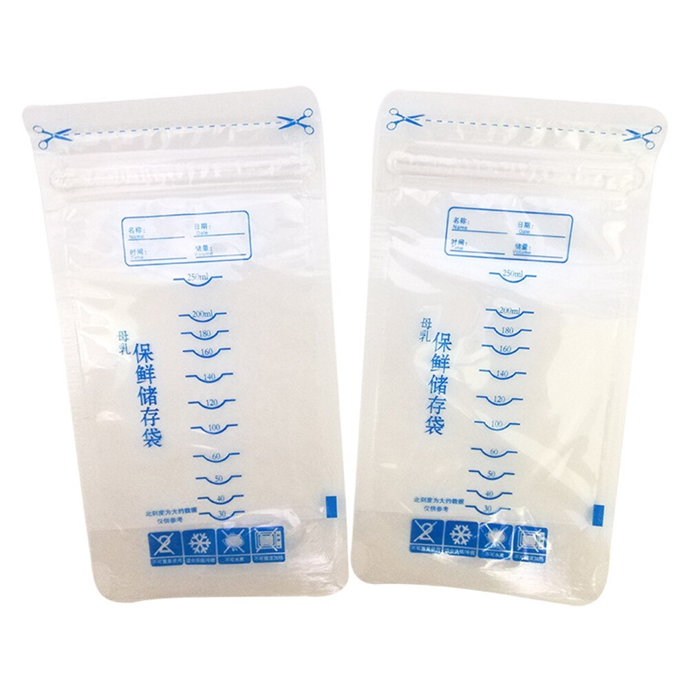 30Pcs Melk Diepvrieszakjes 250M Moeder Melk Babyvoeding Opslag Moedermelk Opbergtas Bpa Gratis Baby Veilig feeding Tassen Voeden
