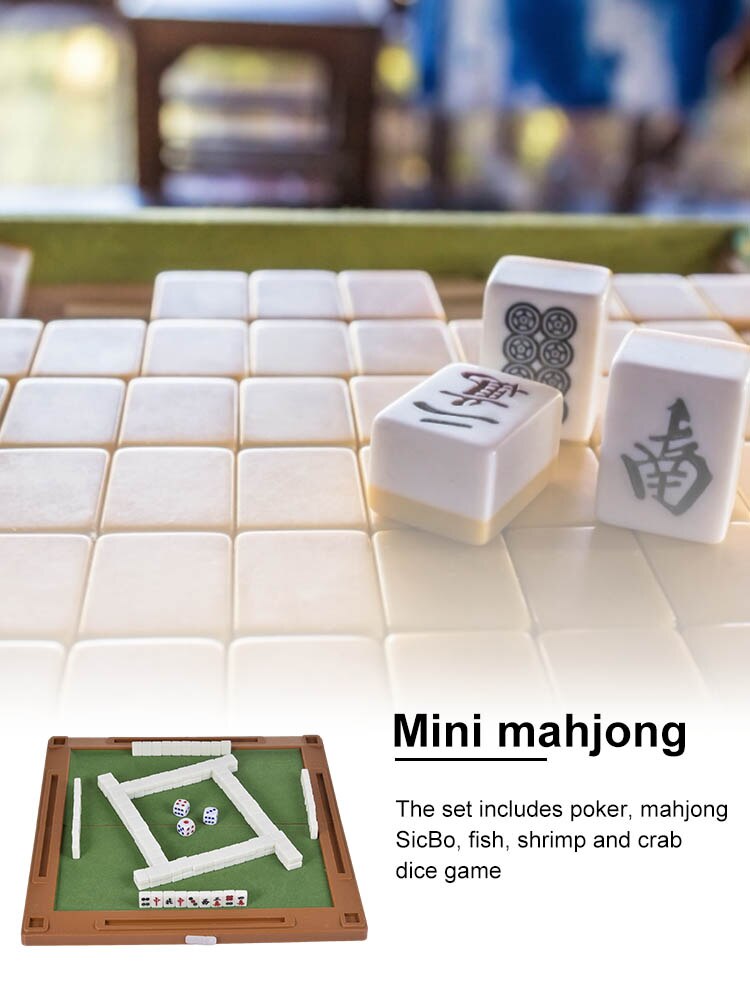 Mini Sechs-in-one-Reise Mahjong Familie Versammlung Puzzle Bord Spiel Spielzeug Set Erwachsene Kinder Stress Relief Mahjong spielzeug