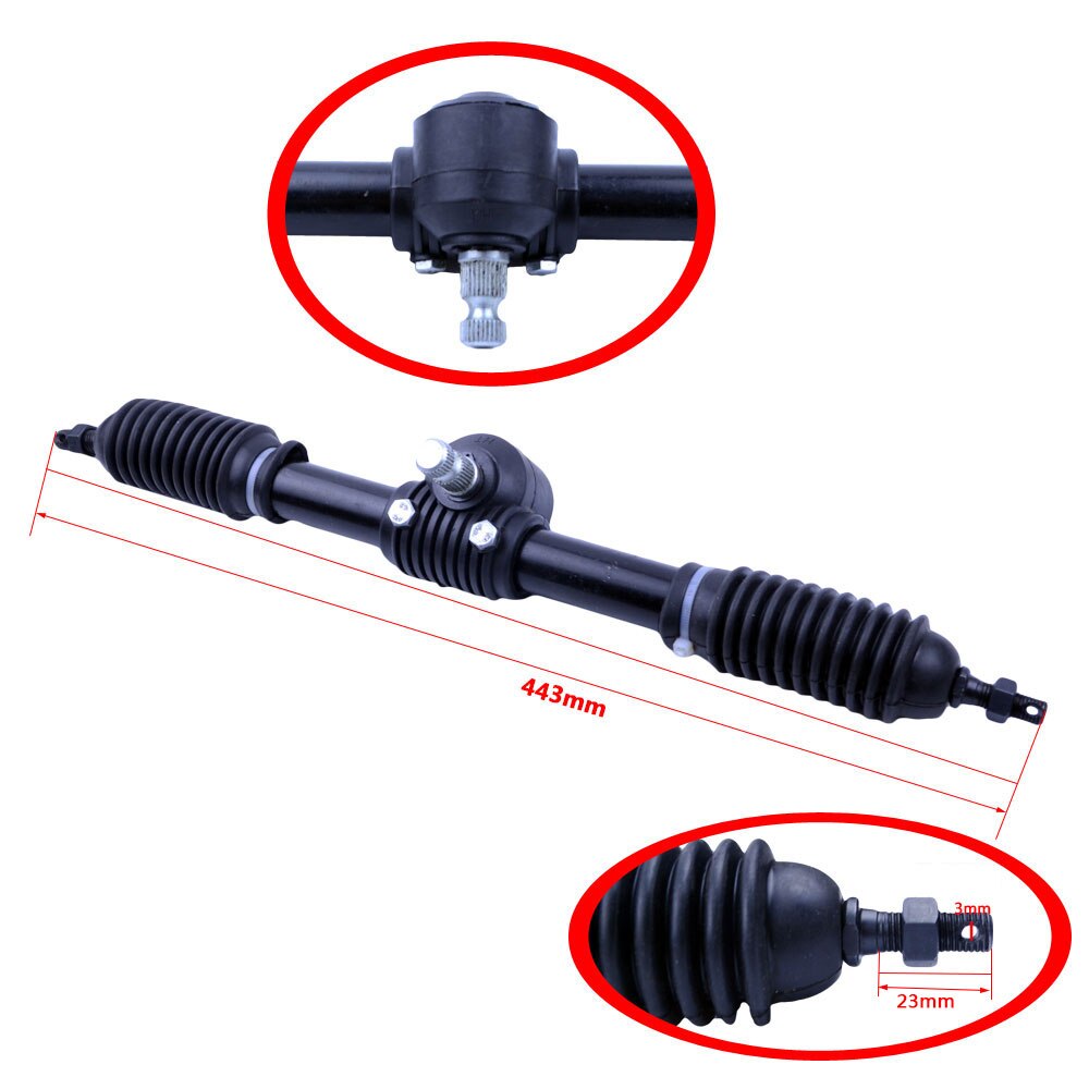 443mm przekładnia kierownicy ze wspomaganiem skrzynia zębatka wału montaż pasuje robić 110cc Gokart wioślarz ATV golf chiny Gokart powozik Karting ATV UTV