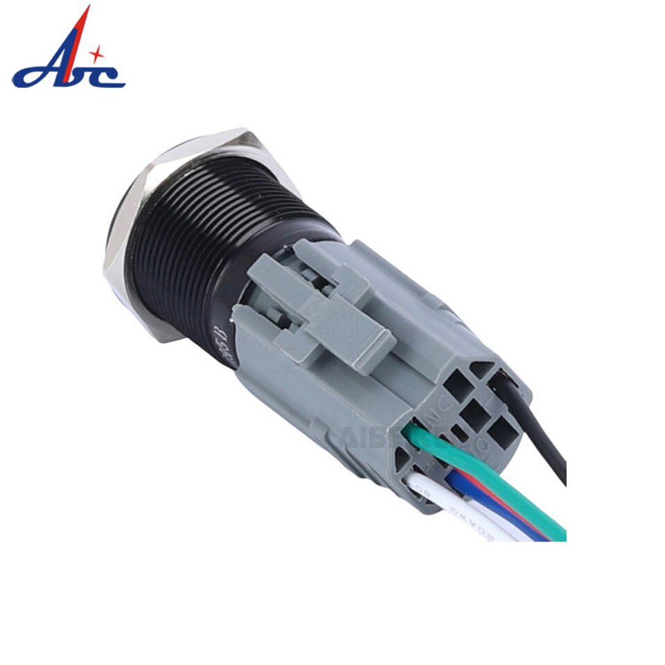 19Mm Waterdicht Metalen Led Light Push Button Kabelboom Assemblage Badkamer Waterdichte Schakelaar