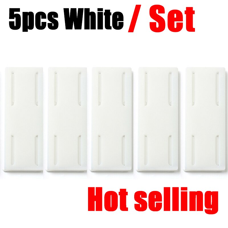 5 stk hvit stikkontakt lime fikser lapp panel holder vegghengende plugg fikseringsenhet slagfri plugg multifunksjonskroker: 5 stk