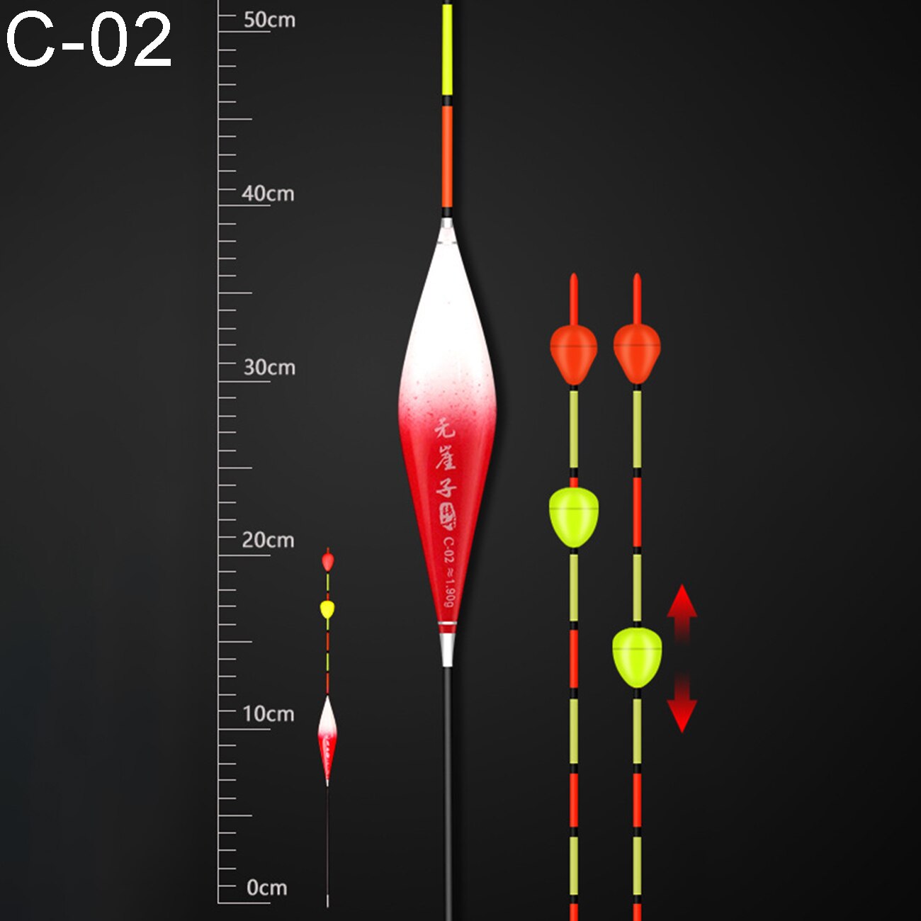 1pcs Fishing Floats Shallow Water Buoy Big Buoyancy Color Gradual Change Bobber Fresh Water Buoy Fishing Accessories: C-02