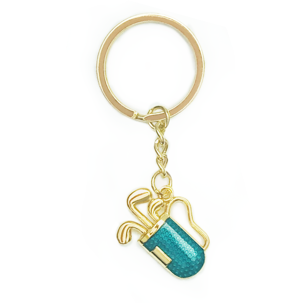 LLavero de aleación de Metal para hombre, bolsa de Golf para llaves de coche, teléfono, artesanal, para Decoración: Blue