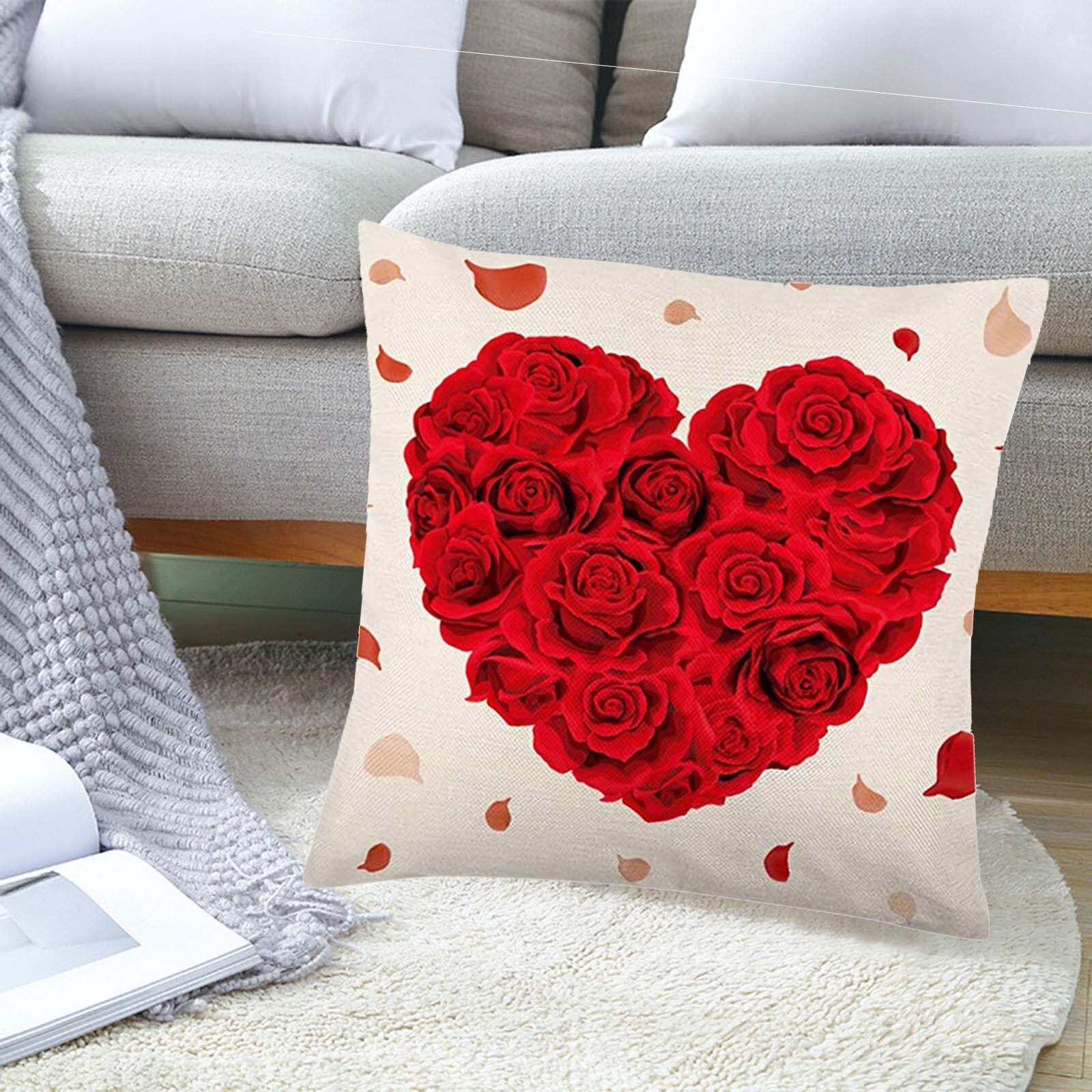 4PC Heimat Valentinstag Kissenbezug Dekorative Kissen fallen Kreative Kissen fallen Hause Schlafzimmer Dekorationen für Liebhaber #50