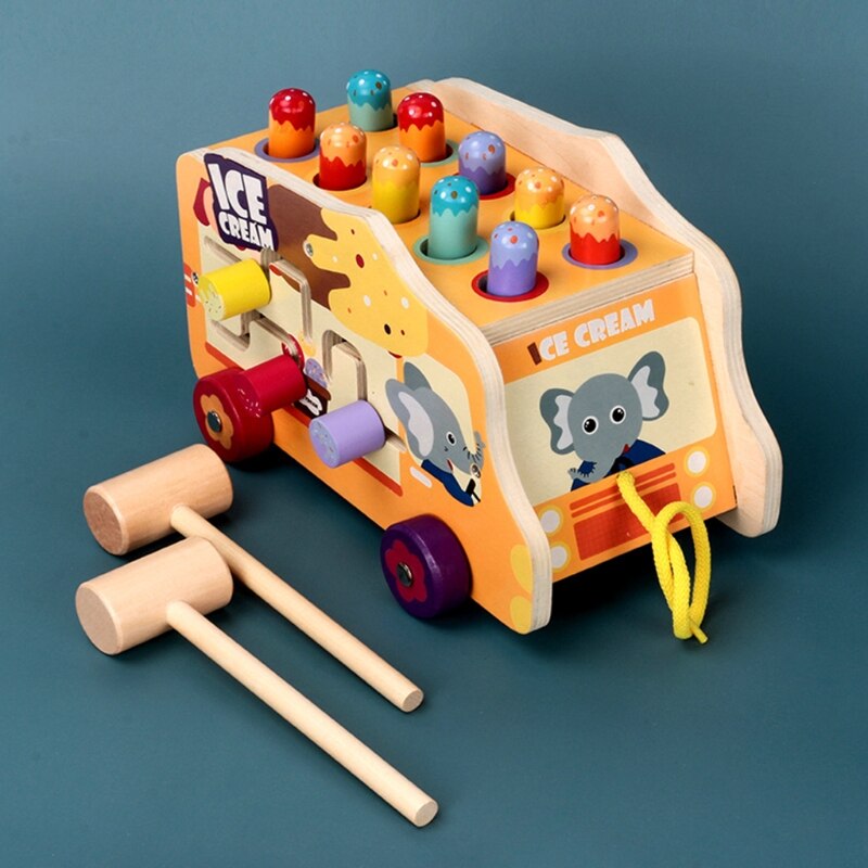 Holz Hammer Eis Warenkorb freundlicher Spaß Spielen Hamster Whac-a-Maulwurf wurzel Spiel Spielzeug