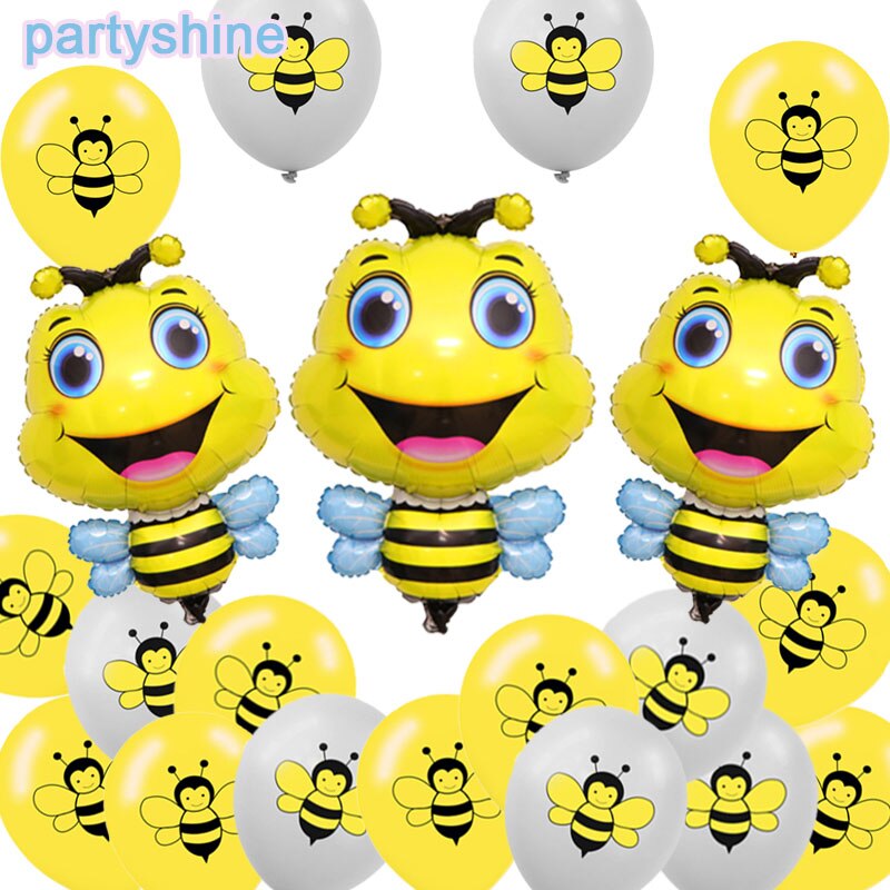 Bee Balloons Set Cute Cartoon Bumble Bee Ballons For Baby Shower Favors Supplies Forest Theme Kids Birthday Party Decorations