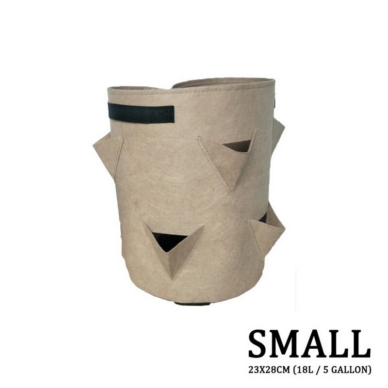 Plantation sac de culture sac de plantation avec poignée jardin extérieur plante sac de culture, sac Vertical pour fraises herbes et fleurs réutilisable: brown-S