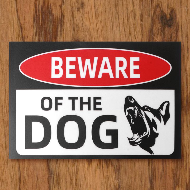 Indoor Outdoor Lijm Waarschuwing Security Hond Beware Van Hond Teken Gates Stickers 090F