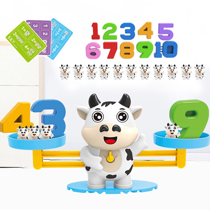 Animal Balance Toy Cute Small Size Children Preschool Montessori Number Learning Educational Game Cow Monkey Penguin