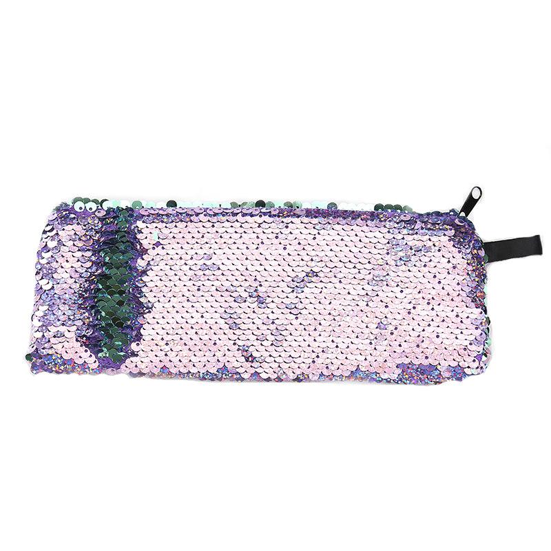 Colorful Pencil Case Reversible Sequin School Supplies Stationery Cute Pencil Box Pencilcase School Tools Pencil Cases: Purple