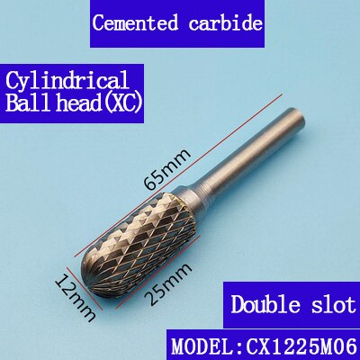 Carbide abrasive rotary file C(CX) type 6mm shank diameter tungsten steel metal milling cutter hand tool parts milling aluminum: CX1225M06
