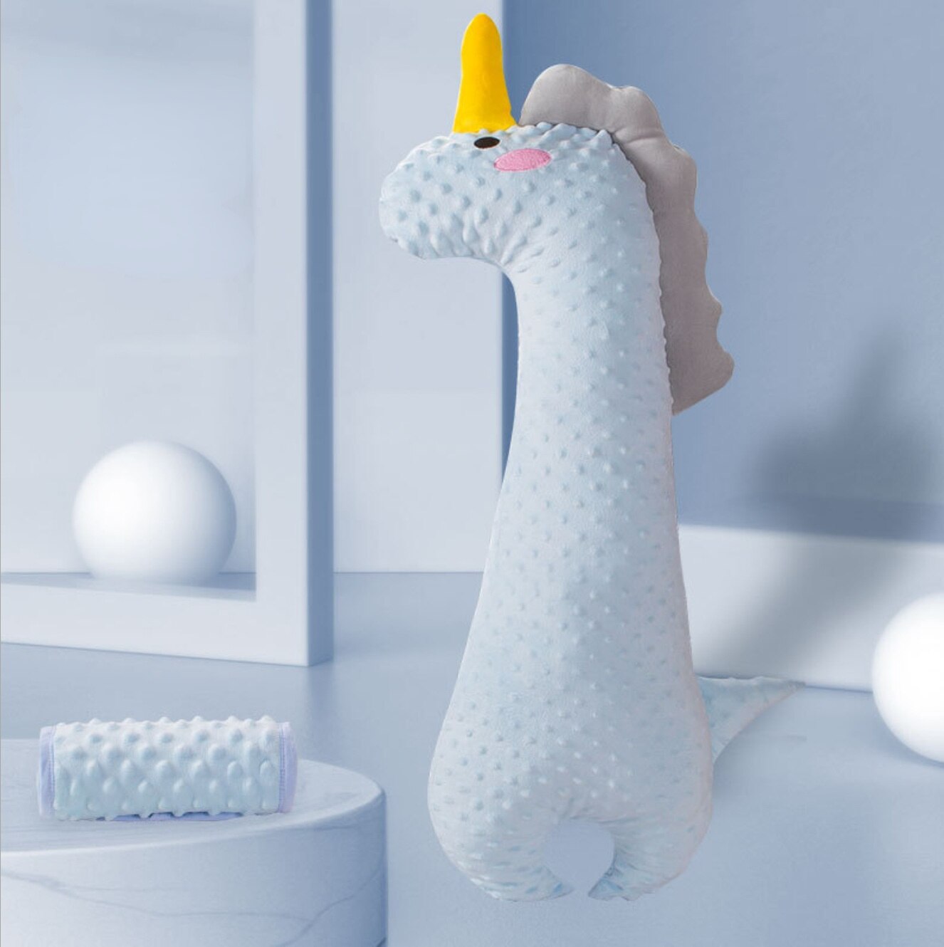 Escape de avión grovel, almohada de tiro blanco grande, Ganso, bebé, confort de remisión infantil, almohada de enfermería cólica, decoración de habitación: blue