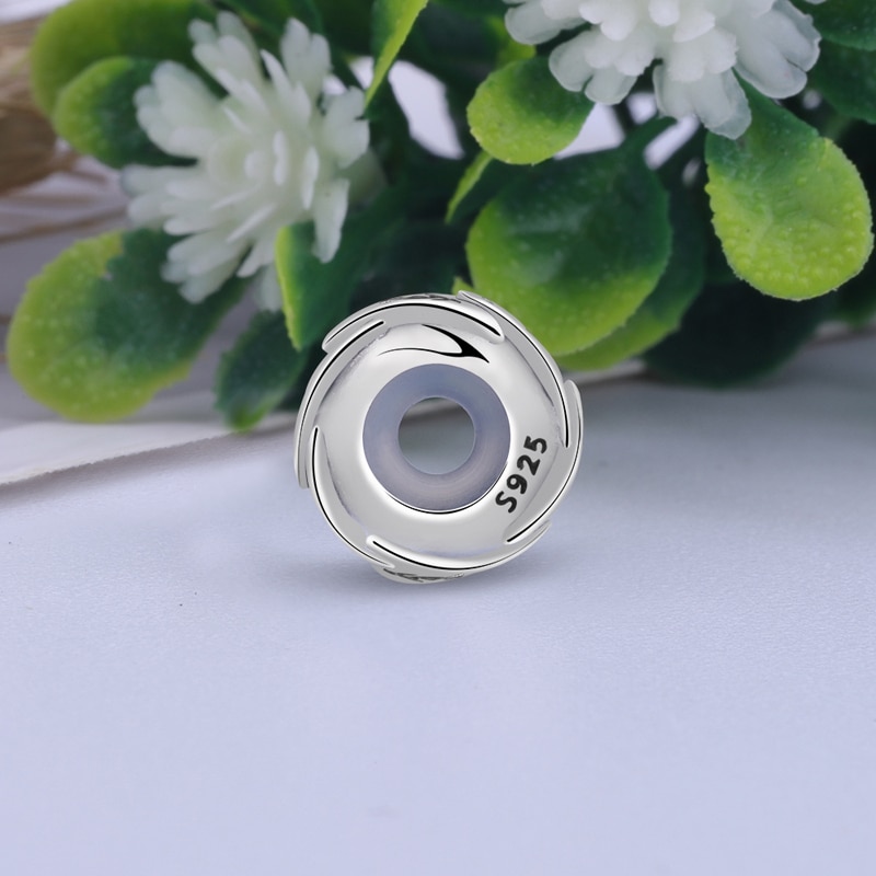 Authentic 925 Sterling Silver Smooth Round Spacer Stopper Beads Fit Original Bracelets For Jewelry making