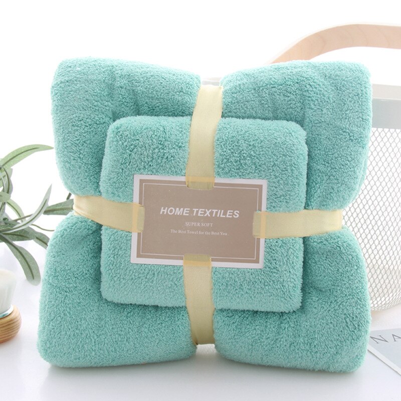 Bath Towels Microfiber Fabric Skin Comfortable Bath Towel And Face Towel Solid Color Quick Drying Super Absorbent Towel Set: 17