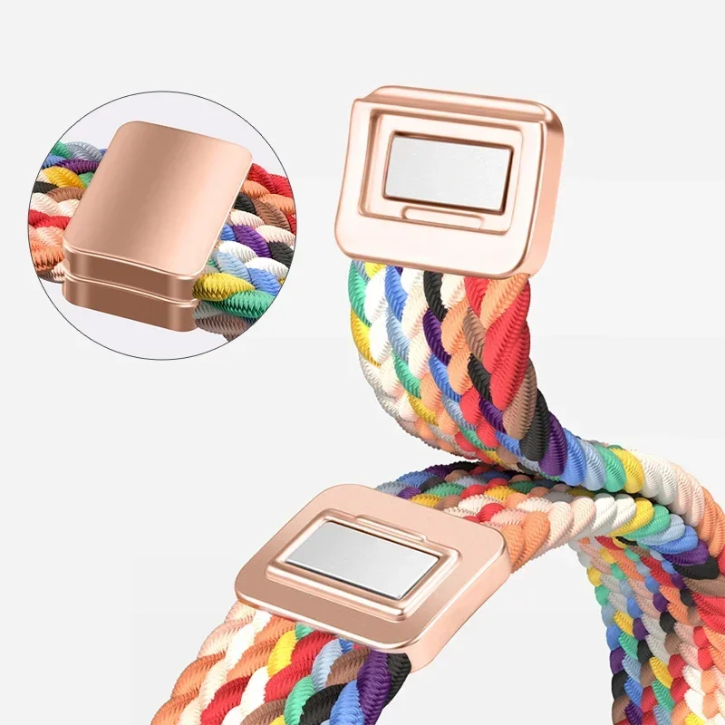 Bracelet en Nylon pour Apple Watch 9 8 7 45mm 41mm Ultra 49mm, boucle tressée mince, iWatch 6 5 4 SE 44mm 40mm 10 46mm 42mm