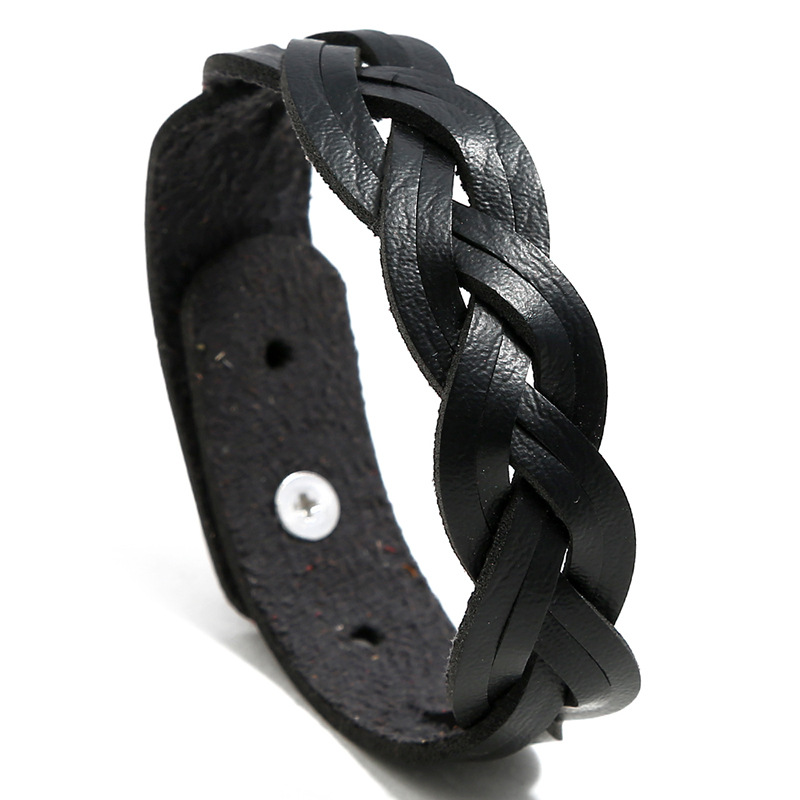 HXMENG-pulsera de cuero trenzado para niñas, brazalete de estilo coreano, versátil, sencillo