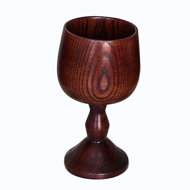 Håndlavet naturlig gran kop bæger miljømæssig klassisk vinglas rødvin vin tekande massiv træbæger drinkware: Stil 2