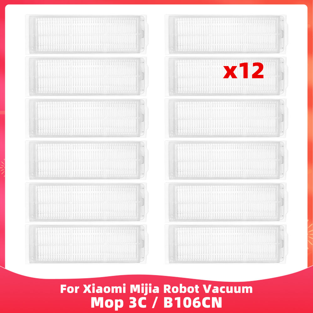 Compatible con ( Xiaomi Mijia Robot Vacuum Mop 3C / B106CN / Conga 3290 / 3490 / 3690 ) - Piezas y Accesorios: Cepillo Lateral Principal, Filtro, Paño de Fregar, Kit: Azul